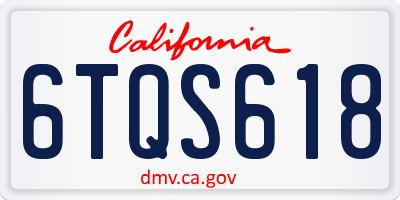 CA license plate 6TQS618