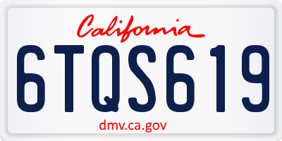 CA license plate 6TQS619