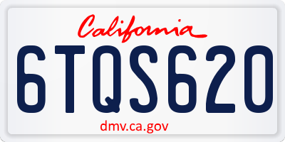 CA license plate 6TQS620