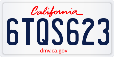 CA license plate 6TQS623