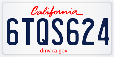 CA license plate 6TQS624