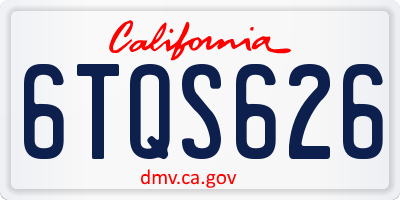 CA license plate 6TQS626