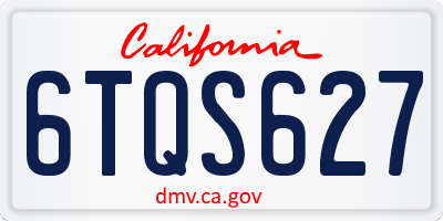 CA license plate 6TQS627