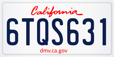 CA license plate 6TQS631