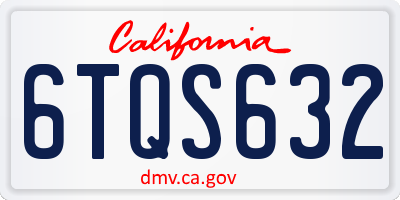 CA license plate 6TQS632