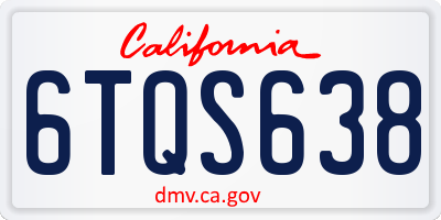 CA license plate 6TQS638