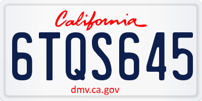 CA license plate 6TQS645