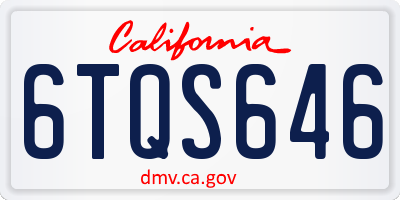 CA license plate 6TQS646