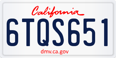 CA license plate 6TQS651