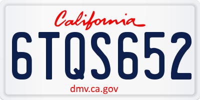 CA license plate 6TQS652