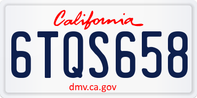 CA license plate 6TQS658