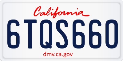 CA license plate 6TQS660