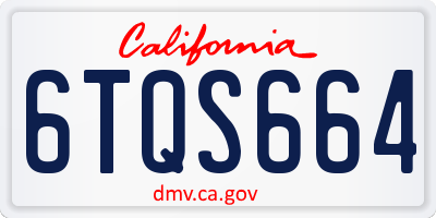 CA license plate 6TQS664