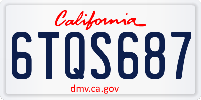 CA license plate 6TQS687