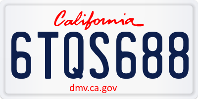 CA license plate 6TQS688