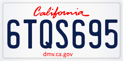 CA license plate 6TQS695
