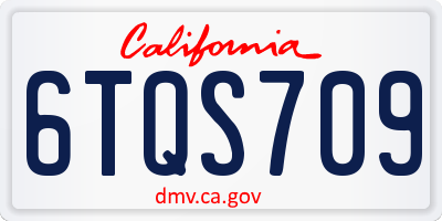 CA license plate 6TQS709