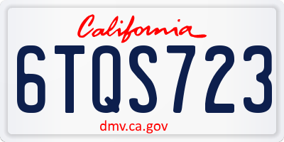 CA license plate 6TQS723