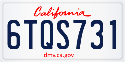 CA license plate 6TQS731