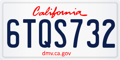 CA license plate 6TQS732