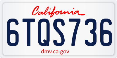 CA license plate 6TQS736