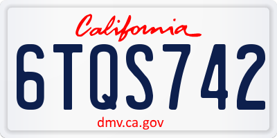 CA license plate 6TQS742