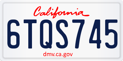 CA license plate 6TQS745