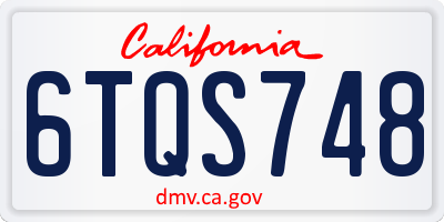 CA license plate 6TQS748