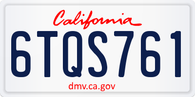 CA license plate 6TQS761