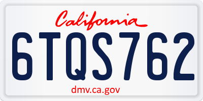 CA license plate 6TQS762