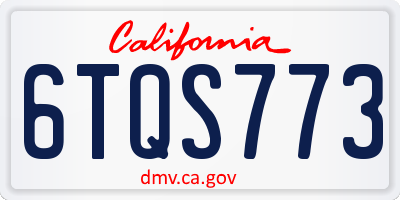 CA license plate 6TQS773