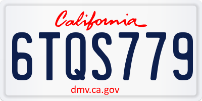 CA license plate 6TQS779