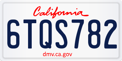 CA license plate 6TQS782