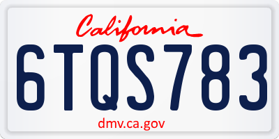 CA license plate 6TQS783