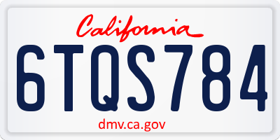 CA license plate 6TQS784