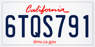 CA license plate 6TQS791