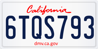 CA license plate 6TQS793