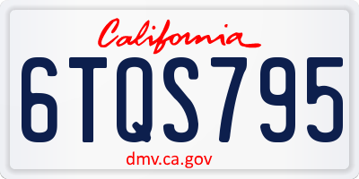 CA license plate 6TQS795