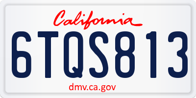 CA license plate 6TQS813