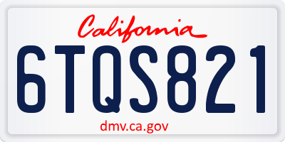 CA license plate 6TQS821