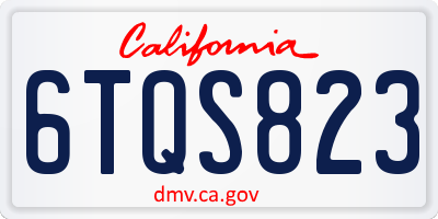 CA license plate 6TQS823