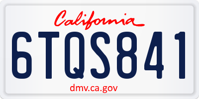 CA license plate 6TQS841