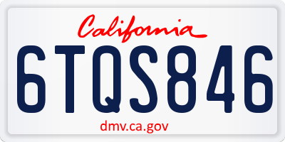 CA license plate 6TQS846