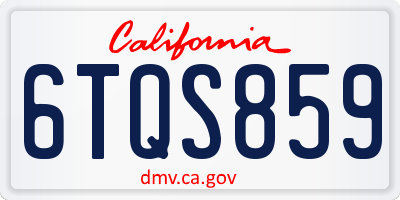 CA license plate 6TQS859