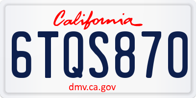 CA license plate 6TQS870