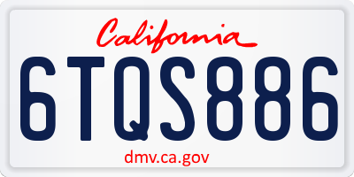 CA license plate 6TQS886