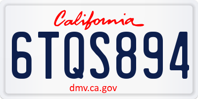 CA license plate 6TQS894