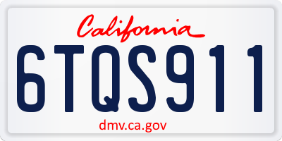 CA license plate 6TQS911