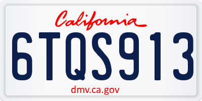 CA license plate 6TQS913
