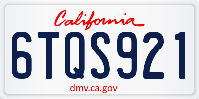 CA license plate 6TQS921